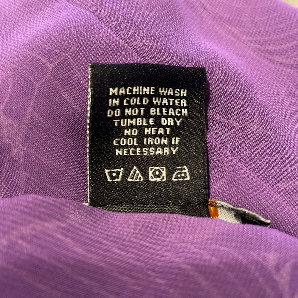 Bcbgmaxazria Purple Leaf Pattern Blouse - image 6